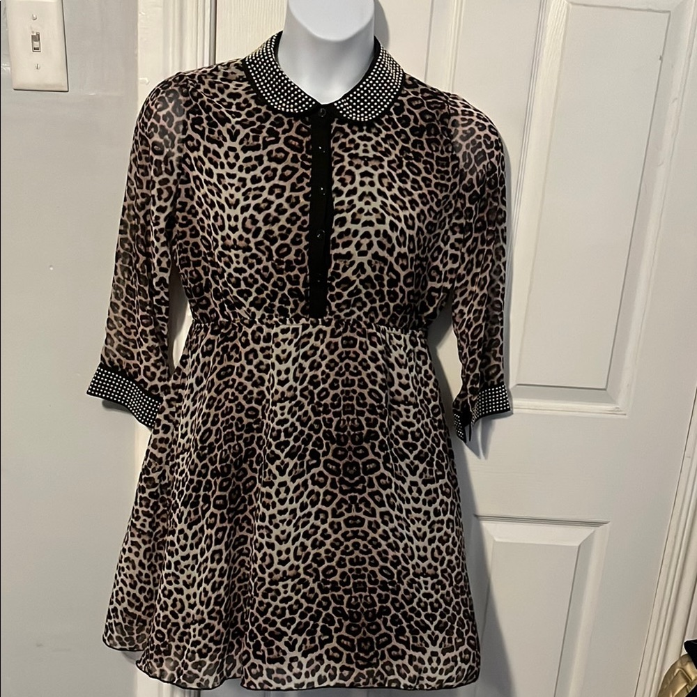 Rue 21 Leopard Print Dress with Black Accents